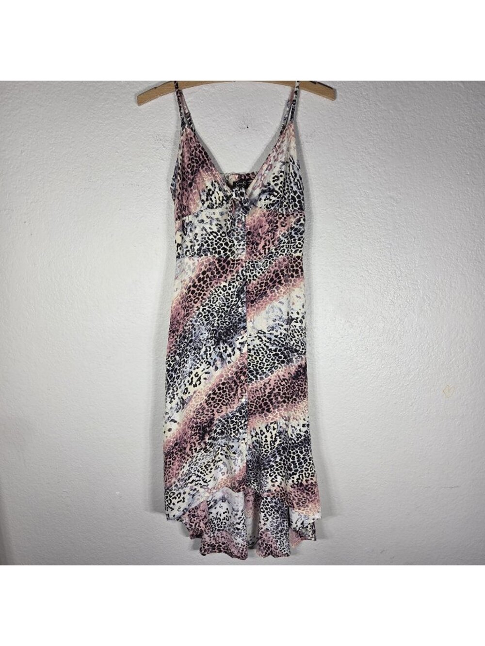 Jessica Simpson Multicolor Cheetah Print Sleeveless Midi Dress XS Button Up